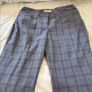 LOFT Charcoal Plaid Women's Trousers